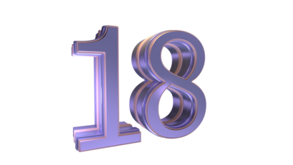  3d number 18