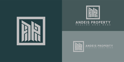 Abstract initial letter AP or PA logo in silver color isolated in multiple green backgrounds applied for property management logo also suitable for the brands or companies have initial name AP or PA.