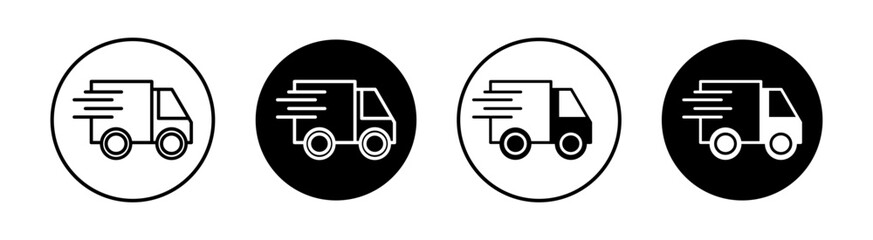 Express delivery flat line icon set. Express delivery Thin line illustration vector