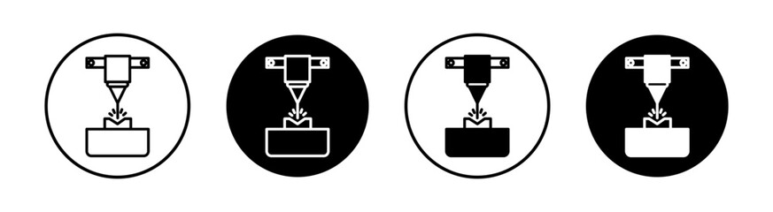 Laser machine flat line icon set. Laser machine Thin line illustration vector