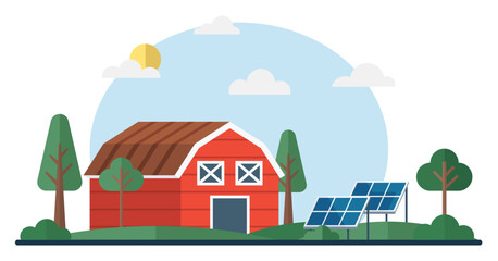 Solar panel vector illustration. Innovation in renewable energy is crucial for sustainable future Solar power stations provide reliable source clean electricity Alternative energy options, including