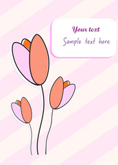 flat icon on white background tulip blooms . 8 March . Card. Women's spring day. - 729477961