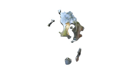 [アルファチャンネル]鹿児島の地形を強調する鹿児島県の3D透視投影図形