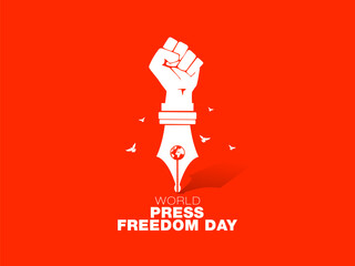 Vector illustration of World press freedom day banner. World press freedom day text. World Press Day to raise awareness. End Impunity for Crimes against Journalism.