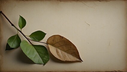 old paper background with leaves