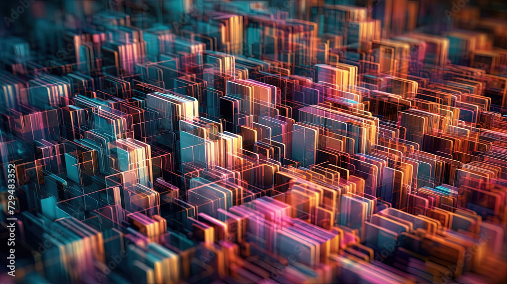 Aufkleber Abstract background with structure of cubes. Colorful cubes texture for technology backdrop
