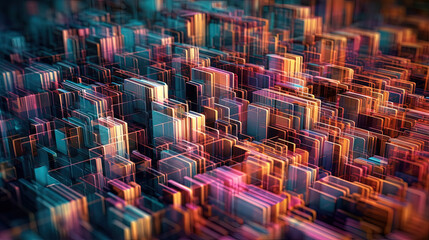 Abstract background with structure of cubes. Colorful cubes texture for technology backdrop