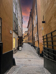 stockholm, sweden, old town, galma stan, street view,