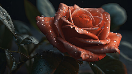 rosebud in the process of unfolding its petals