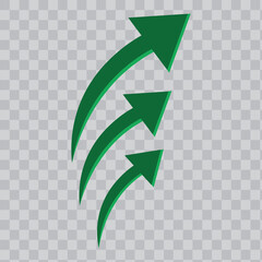 Green 3d arrow. Vector
