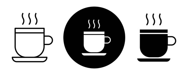 Hot drinks outline icon collection or set. Hot drinks Thin vector line art