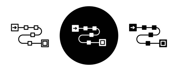 project development road mapping outline icon collection or set. road mappingThin vector line art