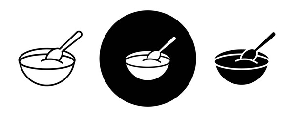 Porridge baby cereal outline icon collection or set. Porridge baby cereal Thin vector line art