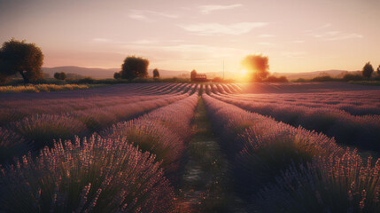 lavender field during the golden hour