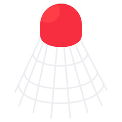 Badminton birdie icon, isometric design of shuttlecock