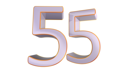 White gold 3d number 55