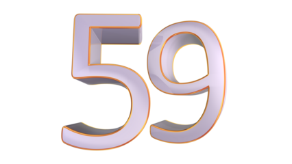 White gold 3d number 59