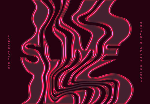 Pink Melting Chrome Text Effect Mockup