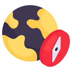Modern design icon of global compass 