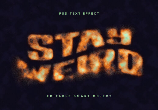 Dissolving Grunge Text Effect Mockup