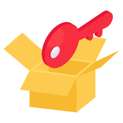 A flat design icon of parcel access