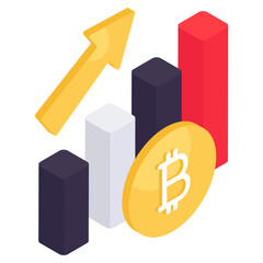 Creative design icon of bitcoin analytics 