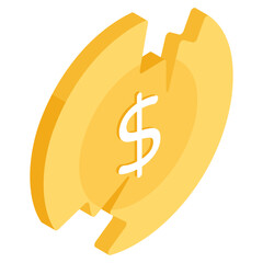 Premium download icon of dollar coin