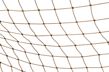Football or tennis net. Rope mesh on a white background close-up