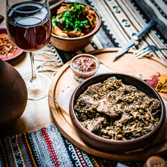 Arabic Cuisine; Egyptian traditional stuffed pigeon or 