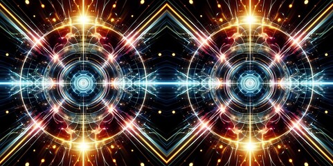 Obraz premium 3d rendering, computer generated abstract background, red, blue, yellow, pink