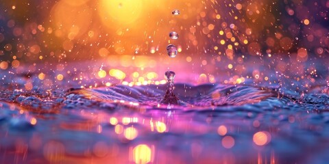 Close-Up of Water Droplets on a Surface