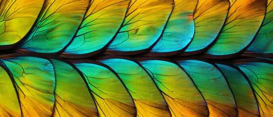 Colorful detailed close-up of a butterfly wings