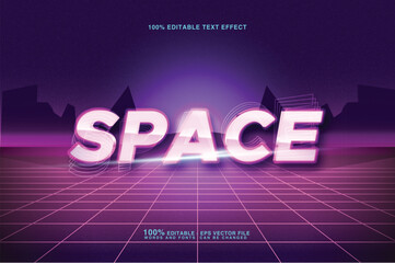 vaporwave space editable text effect