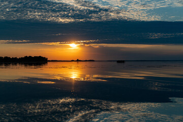 Obraz premium The Great Russian Volga River and its banks.