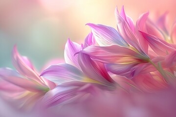 alstroemeria flowers, background, blurred, delicate colors