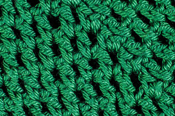 Green knitting rope crochet texture background fabric textile wool