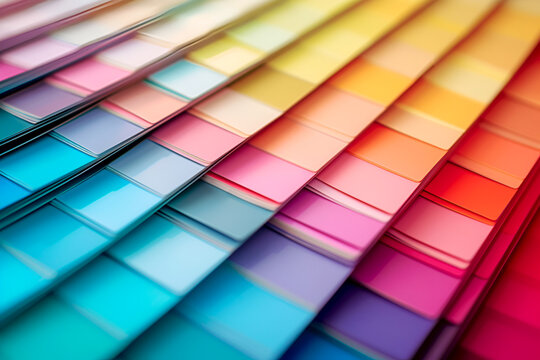 Richly saturated color samples in a detailed, layered layout. Multicolored color palette for designers, decorators, catalogue. Multilayer color spectrum providing depth and variety