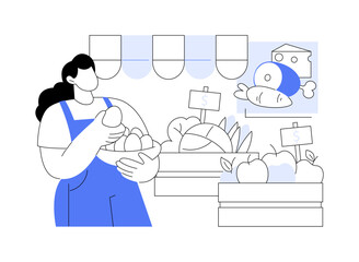 Eco market isolated cartoon vector illustrations.