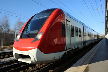 Fototapeta premium The front part of the subway car.