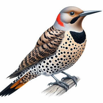 colorful woodpecker perched on branch clip art preview