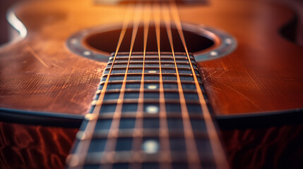 Fototapeta premium Acoustic guitar close up