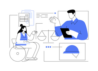 Employment lawyer isolated cartoon vector illustrations.