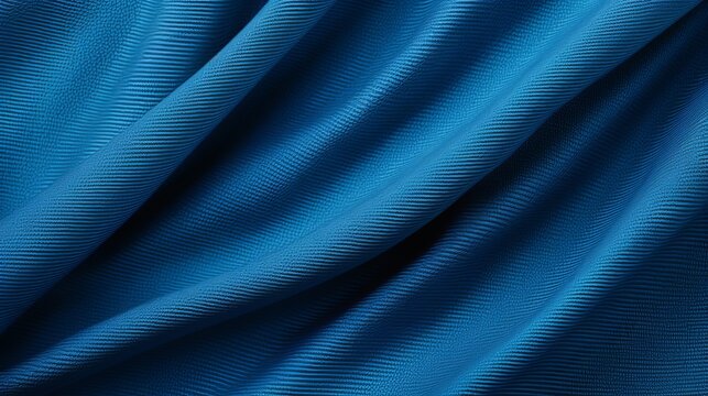 Mesmerizing prussian blue thread: abstract fabric texture close-up - macro textile surface image perfect for website, banner, poster