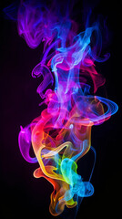Obraz premium Multicolored smoke on a black background