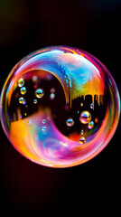 close-up view of a soap bubble