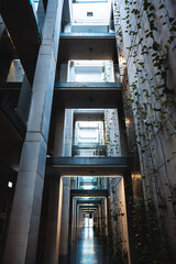 hall perspective of modern Centrum Spotkania Kultur building, contemporary architecture © goami