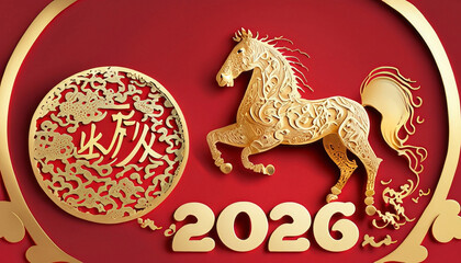 Chinese Year of the Horse 2026, Fire Horse, Happy New Chinese Year