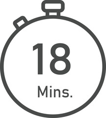 18 minutes timer vector sign suitable for many uses	