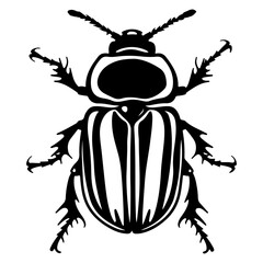 Scarab beetle flat vector icon