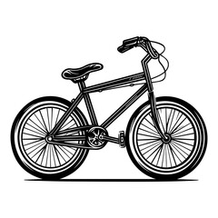Black bicycle icon. Riding transport. Bike symbol